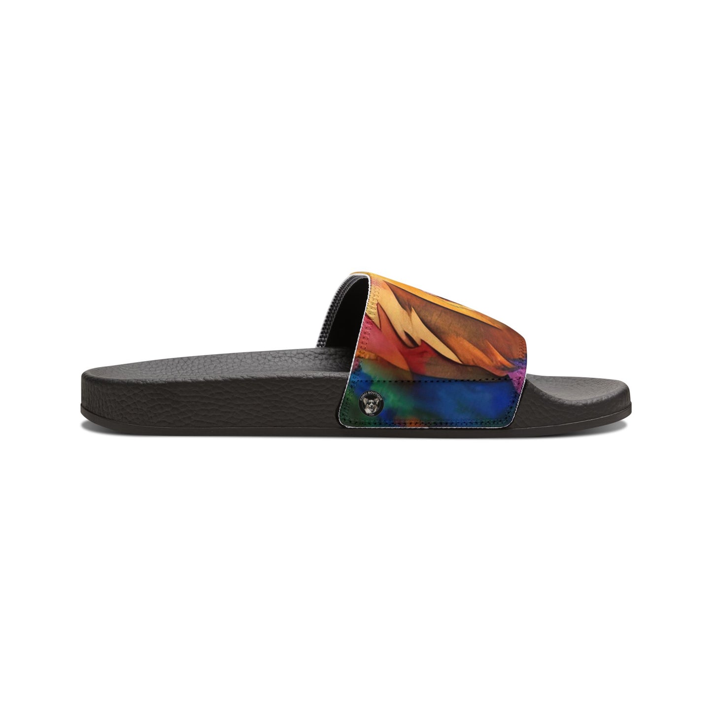 Corgi Pop Art Paint Splash Men's Multicolor Slide Sandals - Casual Pool & Beach Slides