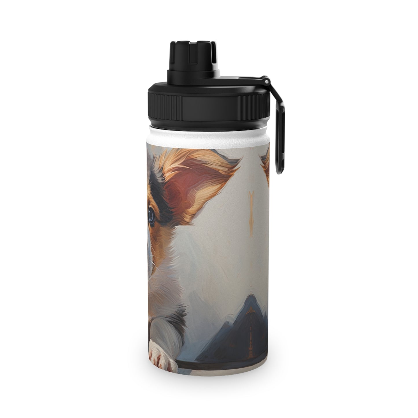 Puppy Portrait - Water Bottle with Sport Lid
