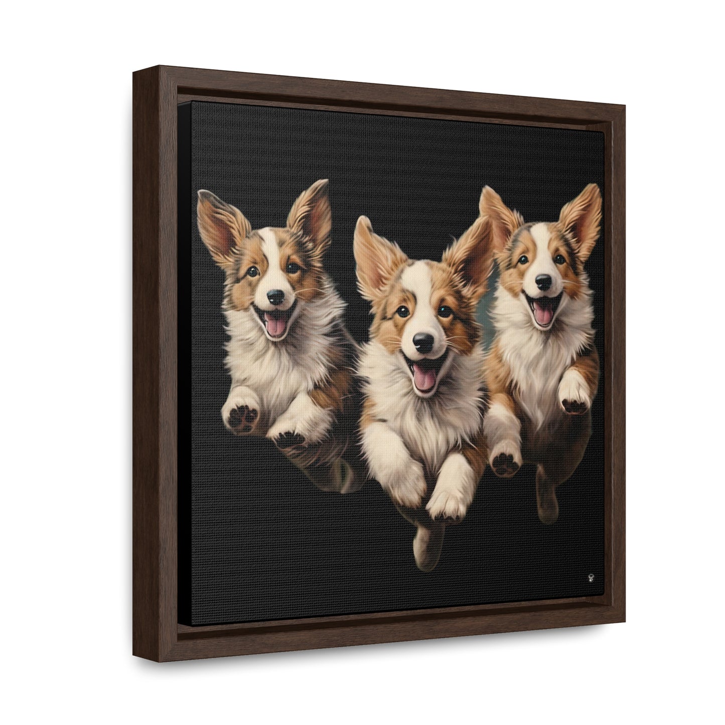 Corgi Enthusiasm - Framed on Canvas