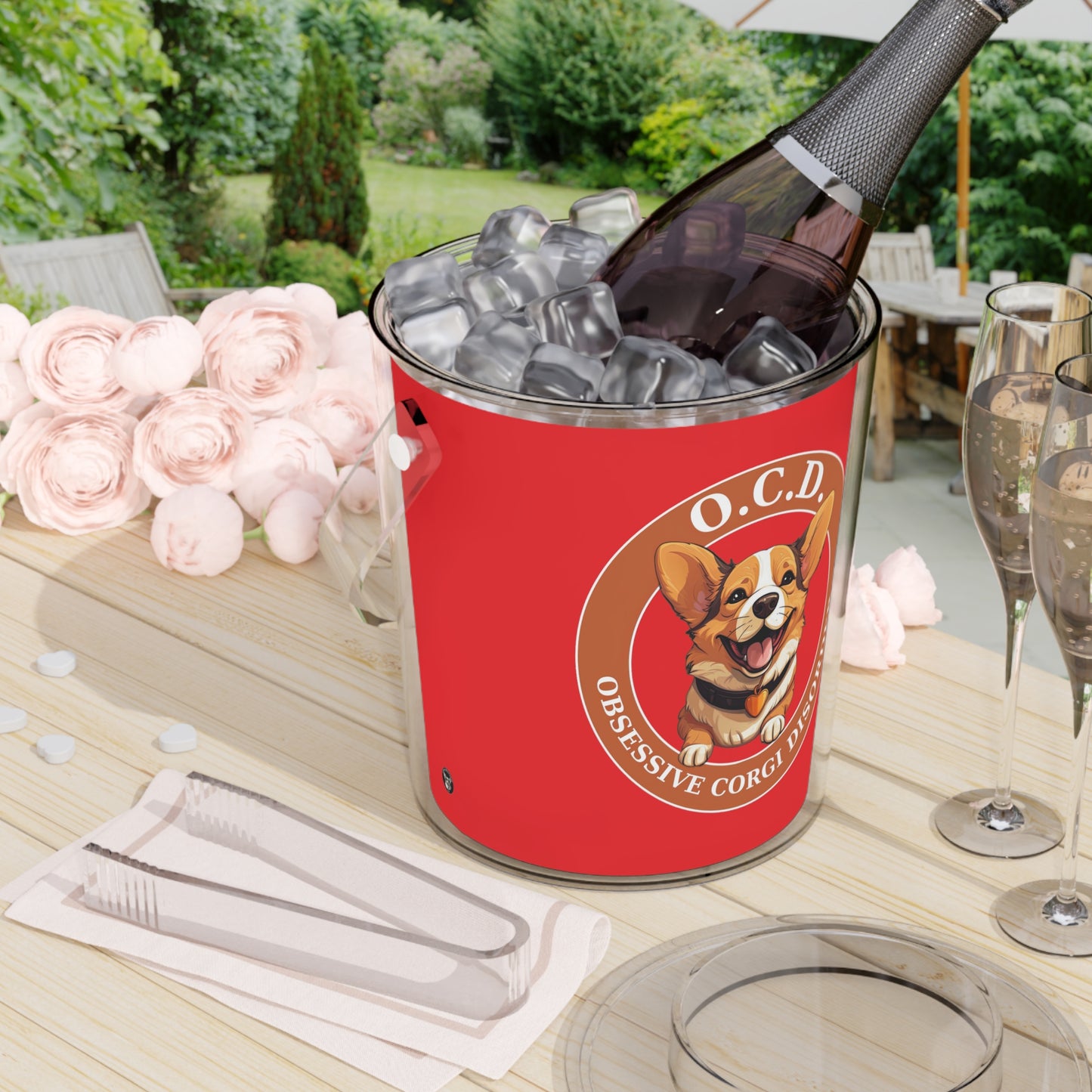 O.C.D. Obsessive Corgi Disorder - Ice Bucket with Tongs