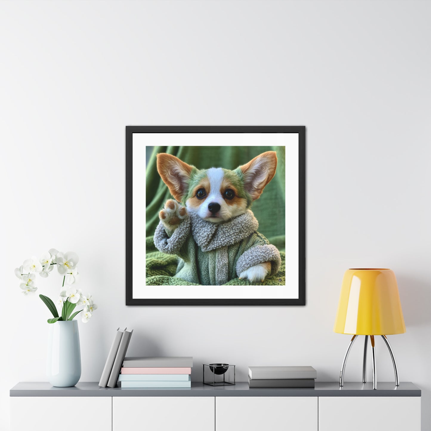Grogu the Corgi Framed Print