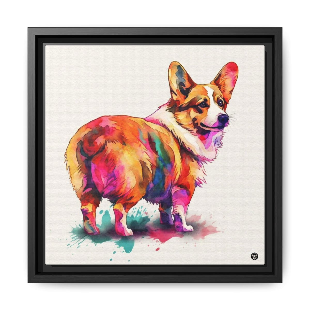 Motley Corgi on Canvas