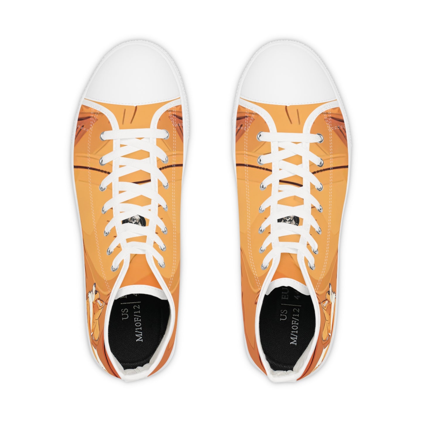 Cutie Patootie Corgi Autumn Orange Men's High Top Casual Canvas Sneakers