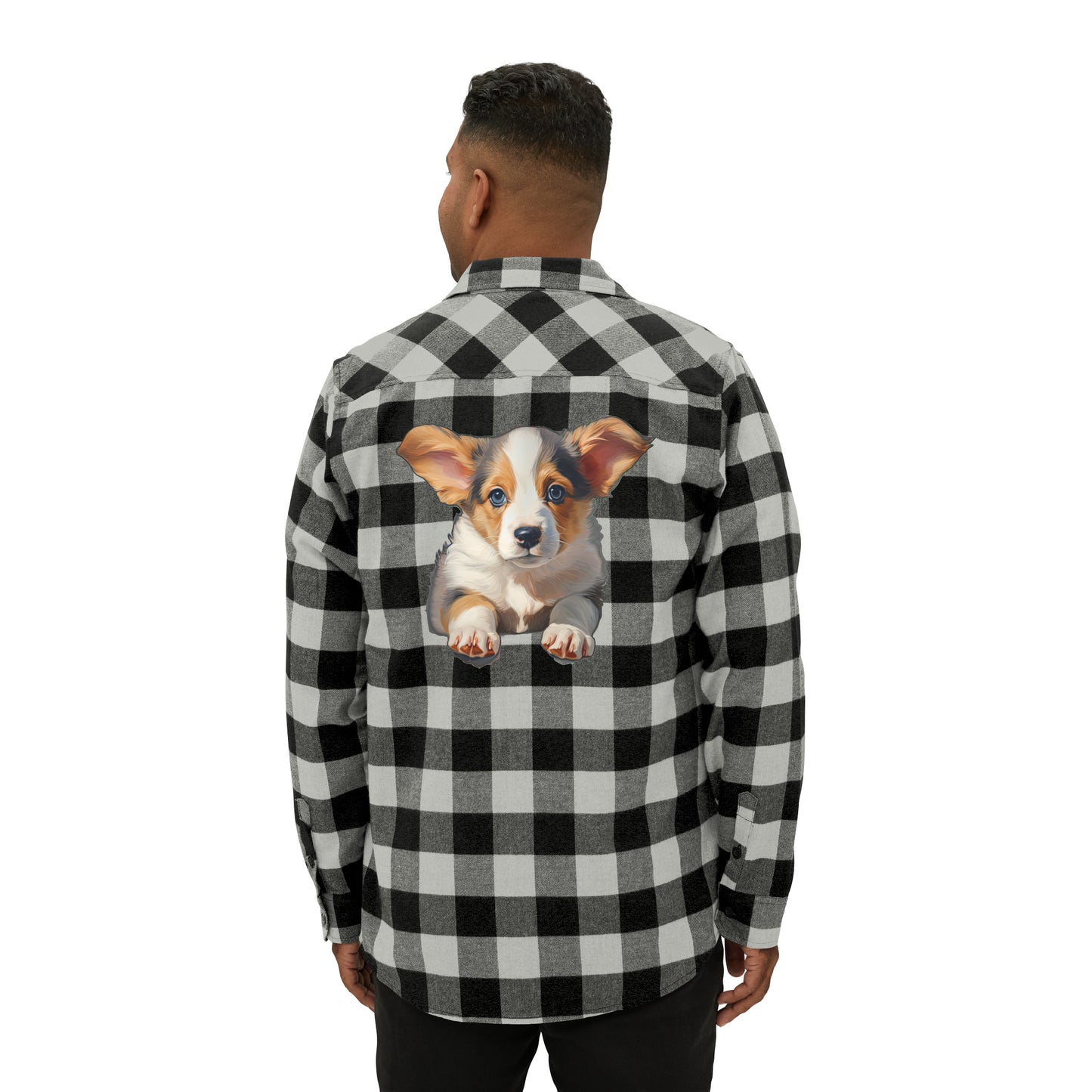 Puppy Portrait - Flannel Shirt