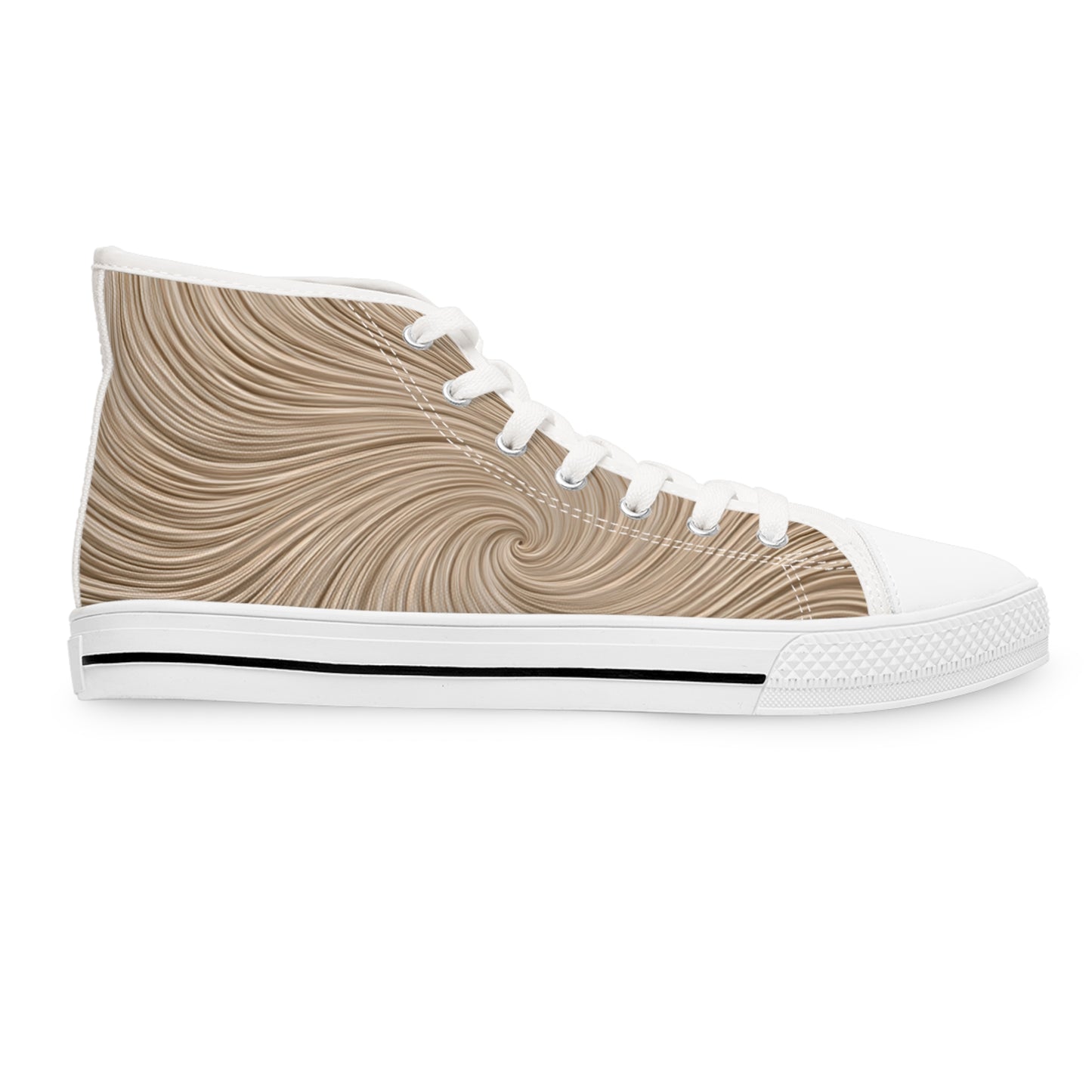 Pembroke Portrait Women's High Top Casual Swirling Tan Sneakers