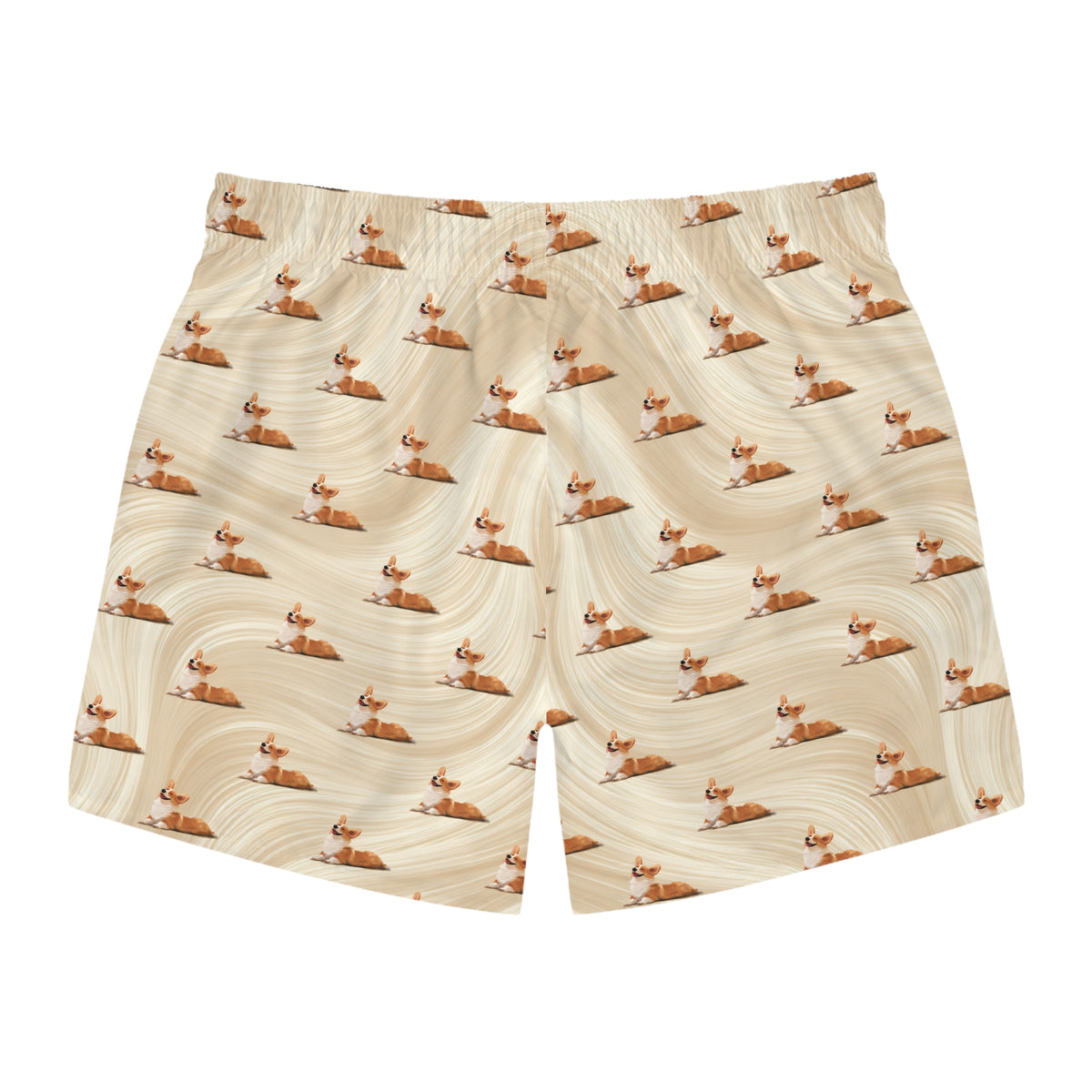 Giddy Sploot Swim Trunks - Rich Creamy Champagne Corgi Swimsuit