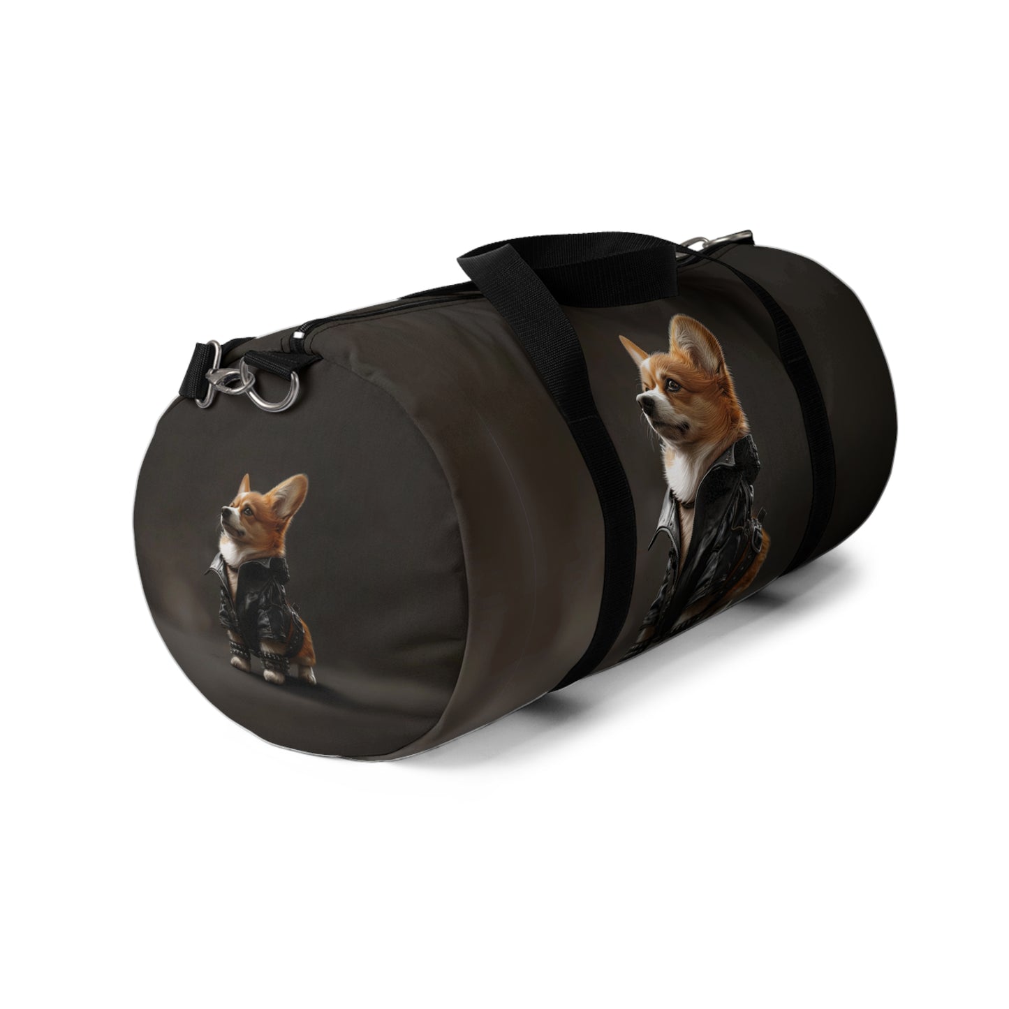 Leader of the Pack Corgi Duffel Bag - Cool Biker Theme Corgi Travel Gym Bag