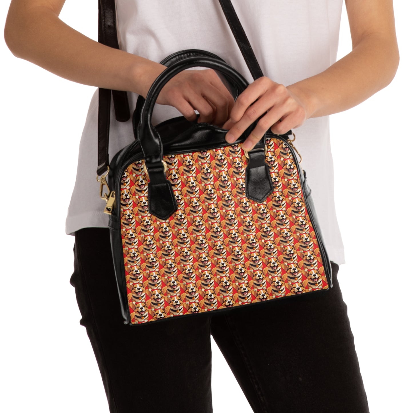 Puppy Love Mosaic - Handbag w/Removable Shoulder Strap