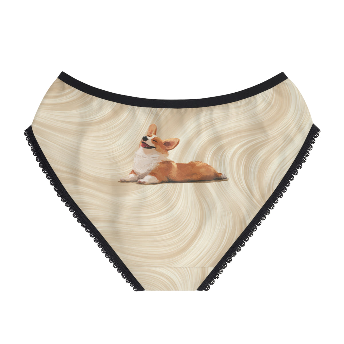 Giddy Sploot Panties - Creamy Champagne Corgi Undies