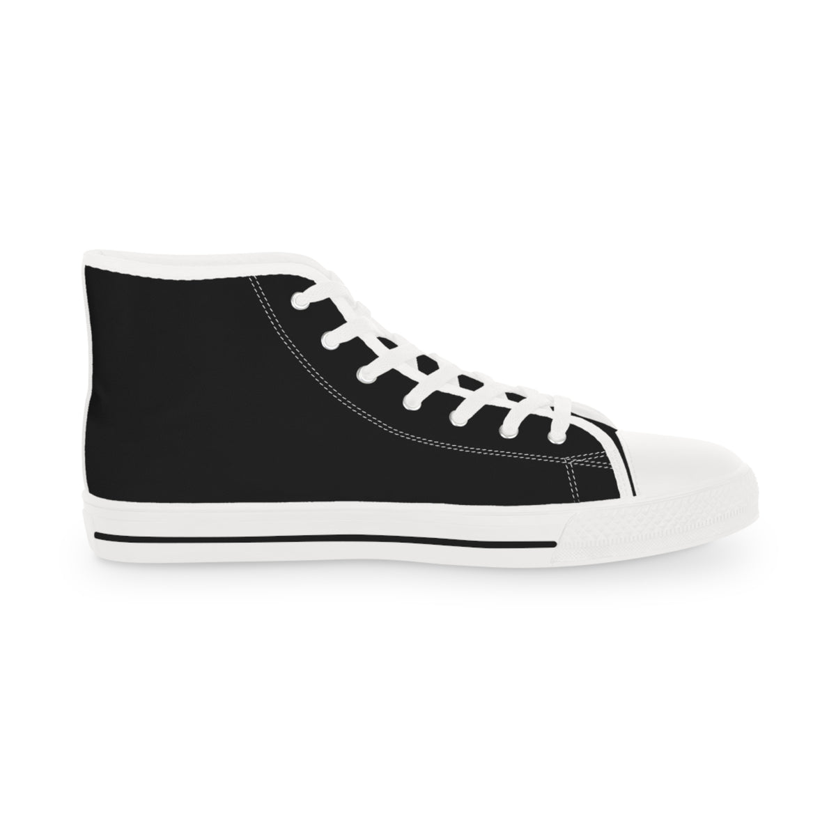 Corgi Aficionado Men's High Top Casual Black Canvas Sneakers with a Classic Corgi Portrait