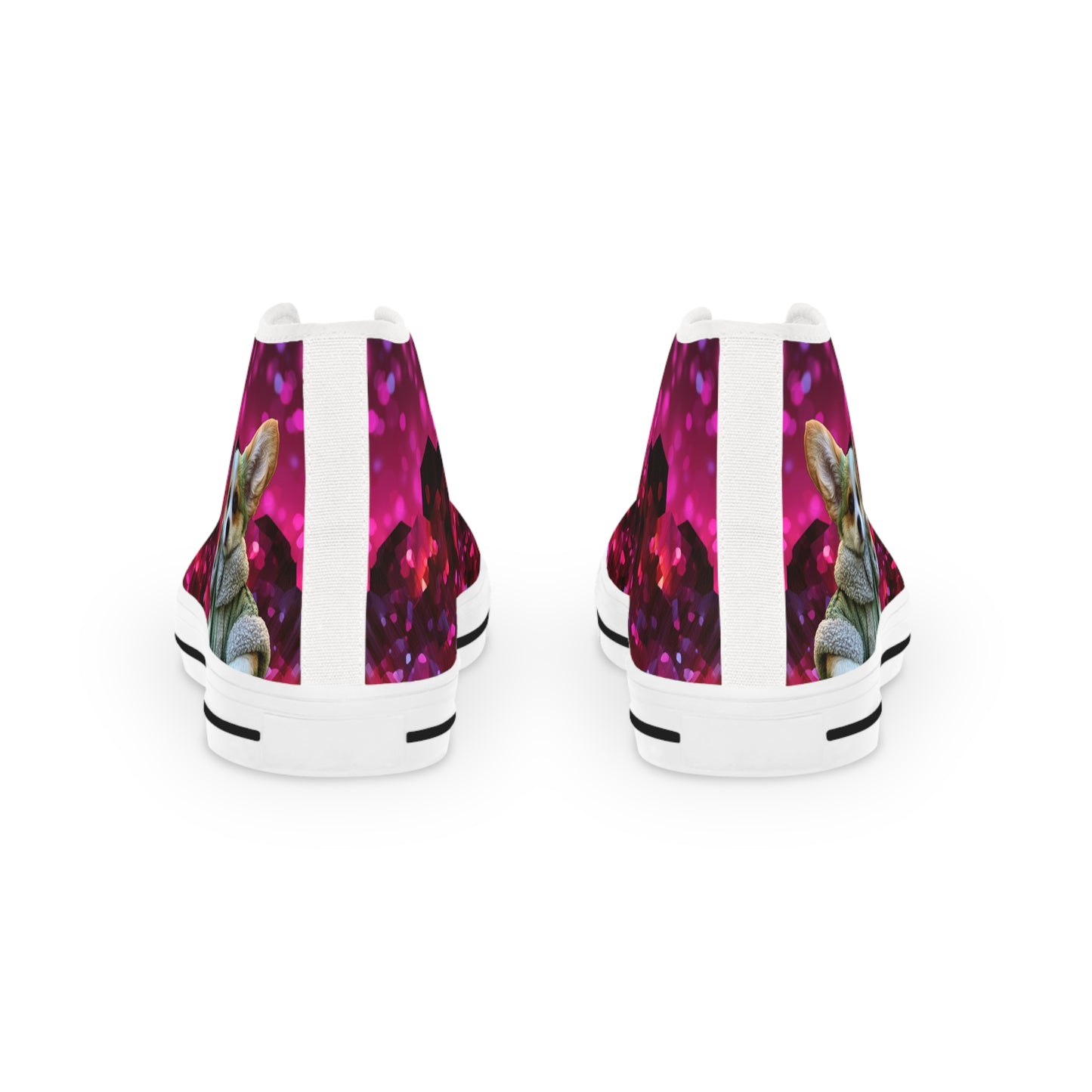 Baby Corgi Space Glitter Men's High-Top Casual Canvas Sneakers - May the Corgi Be With You