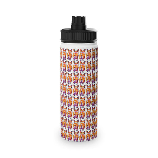 Corgi Butt Mosaic - Water Bottle with Sport Lid