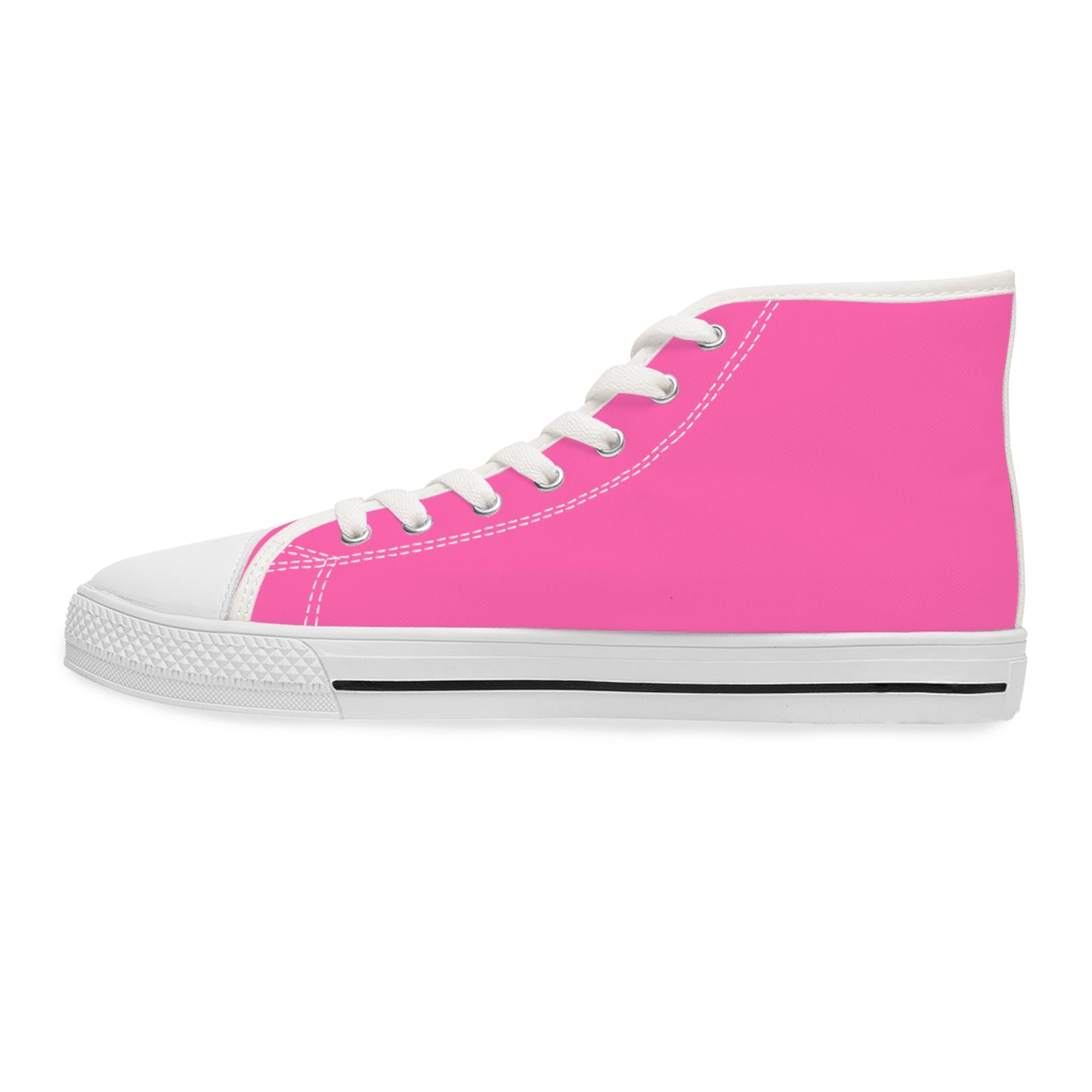 Cute Corgi Puppy Animation Hot Pink Women's High Top Casual Canvas Sneakers