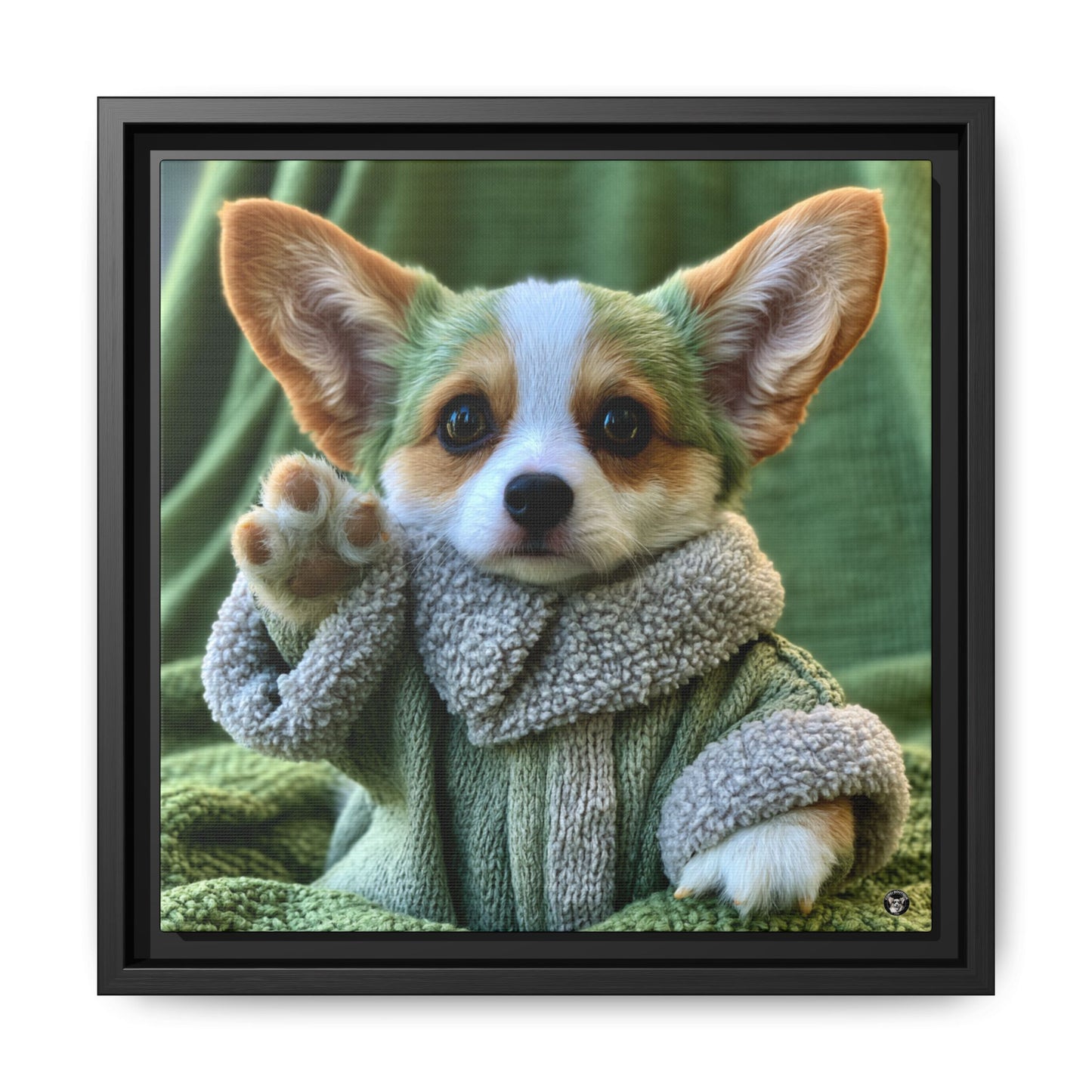 Grogu the Corgi on Canvas