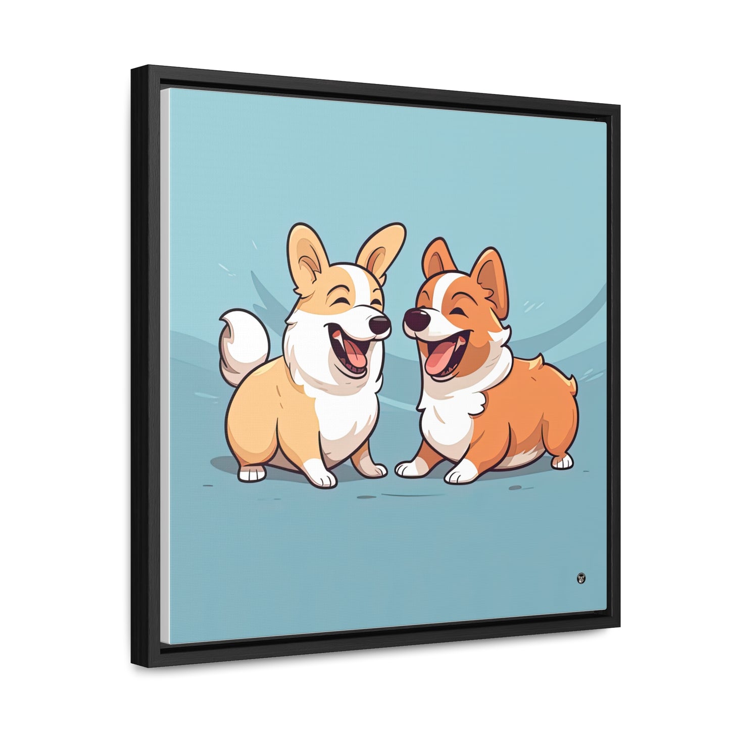 Corgi Couple - Framed on Canvas
