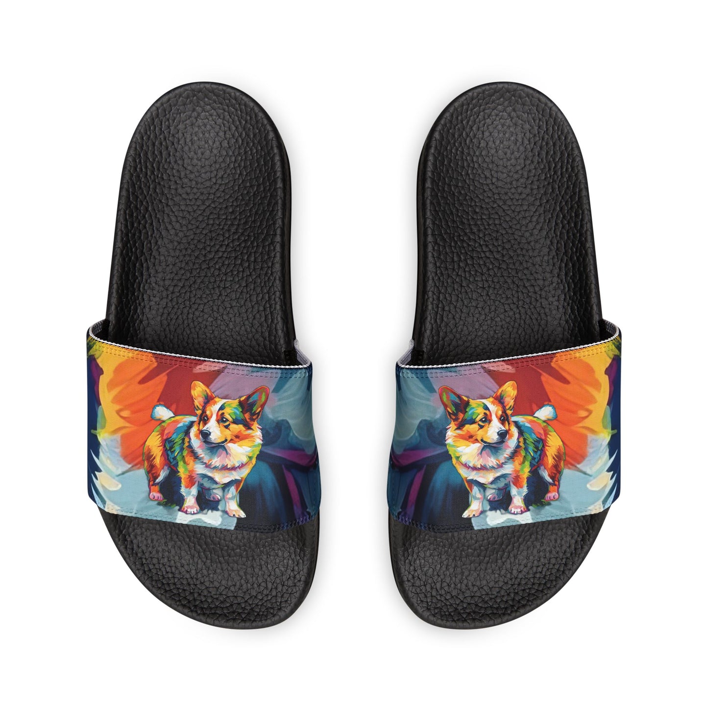 Scouter Corgi Artistic Abstract Men's Slide Sandals - Casual Pool & Beach Slides