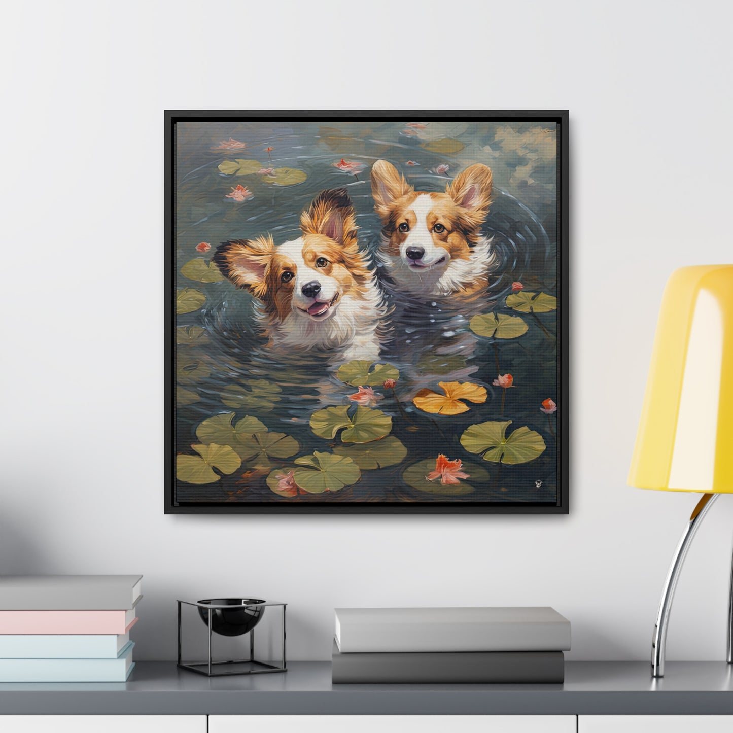 Pond Pups - Framed on Canvas