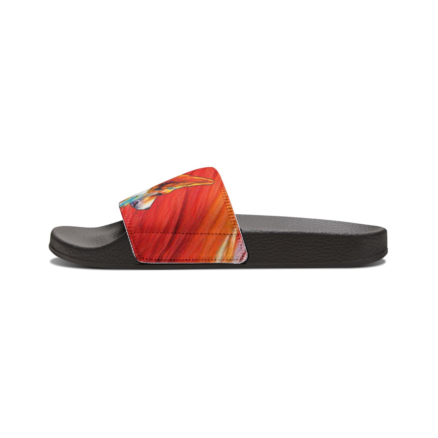 Peekaboo Corgi Vibrant Artistic Women's Casual Slide Sandals - Pool & Beach Slides