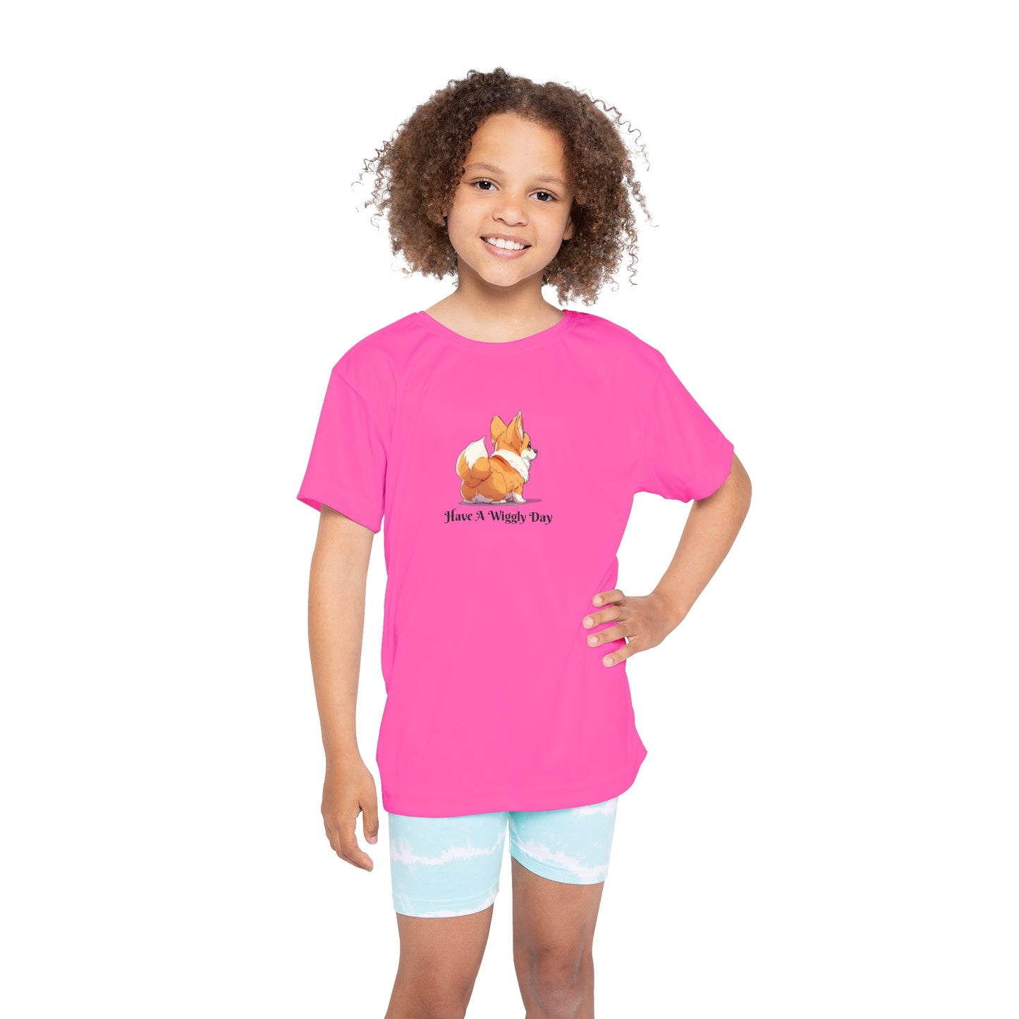Have a Wiggly Day Kid's Sports Tee in Pink