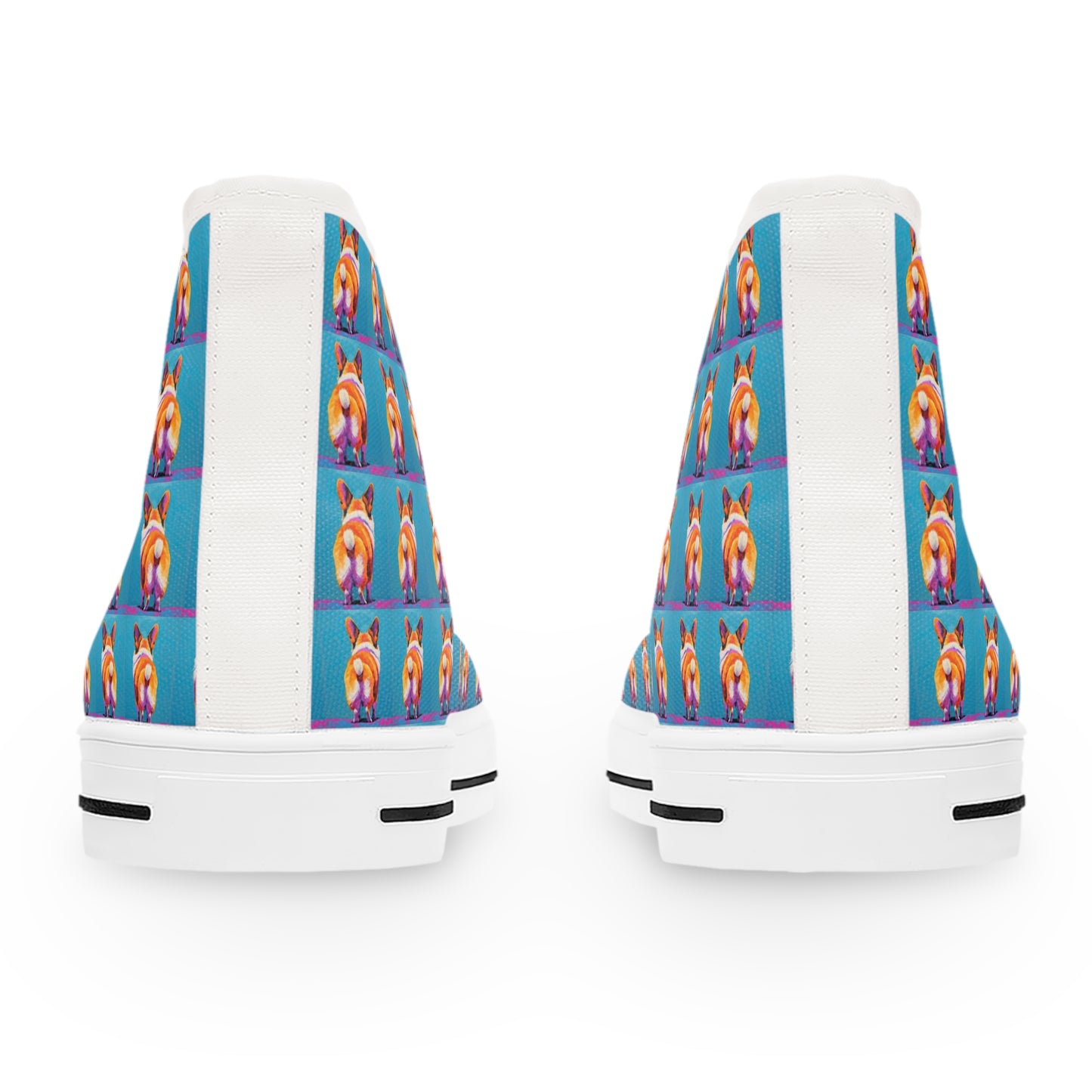 Corgi Butt Mosaic Pattern Women's High Top Casual Canvas Sneakers