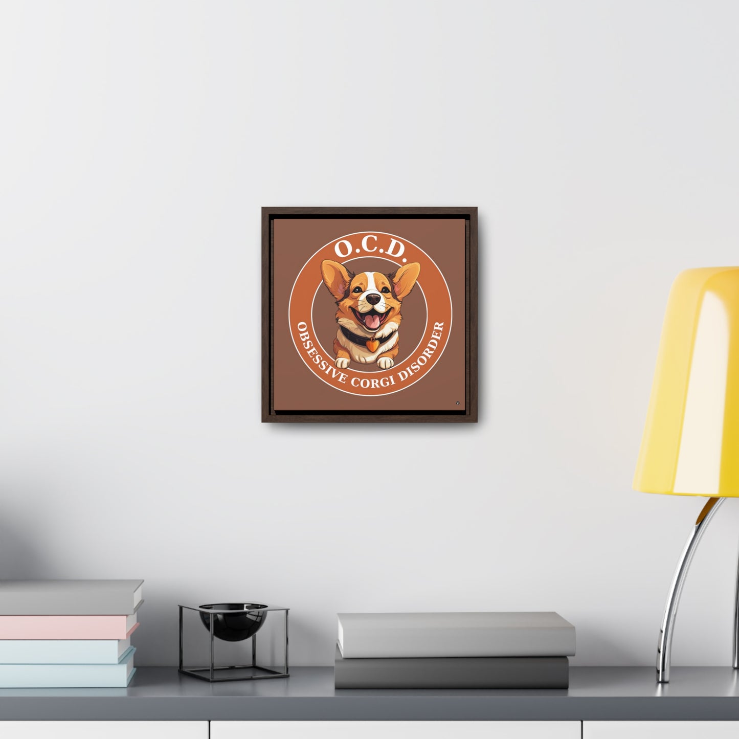 O.C.D. Obsessive Corgi Disorder - Framed on Canvas
