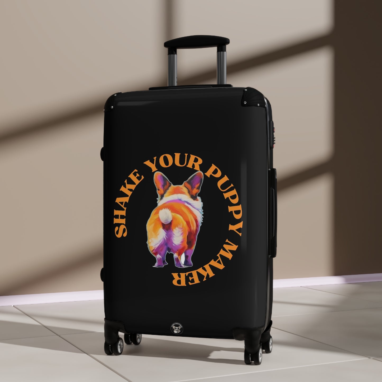 Shake Your Puppy Maker Travel Suitcases — Corgi Butt Rolling Luggage