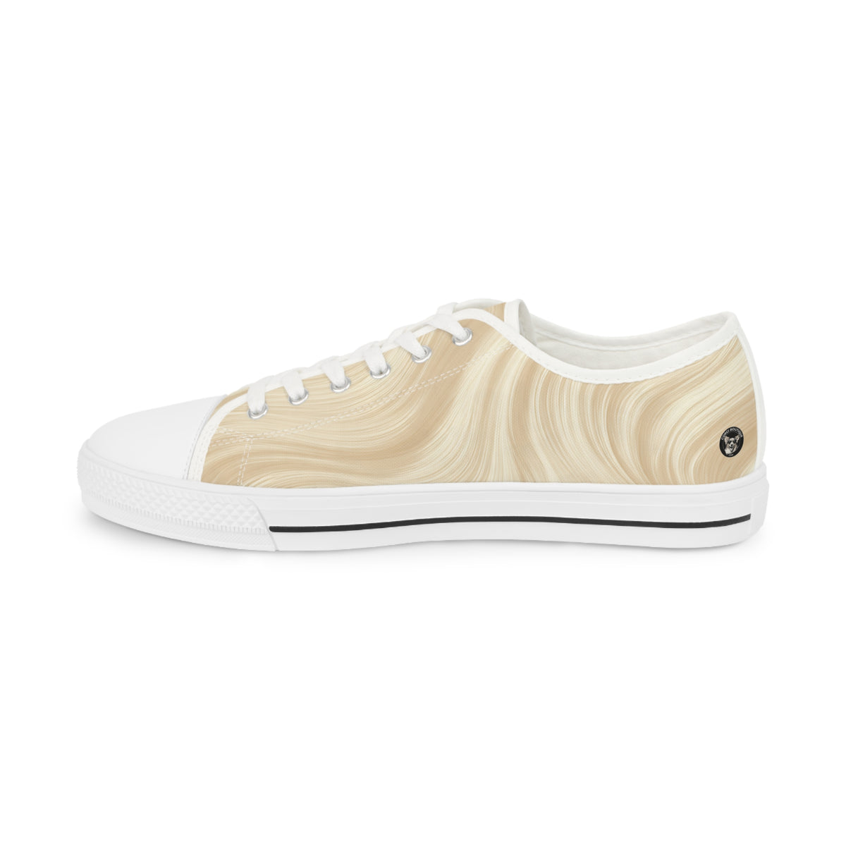 Giddy Sploot Men's Low Top Casual Creamy Champagne Canvas Corgi Sneakers