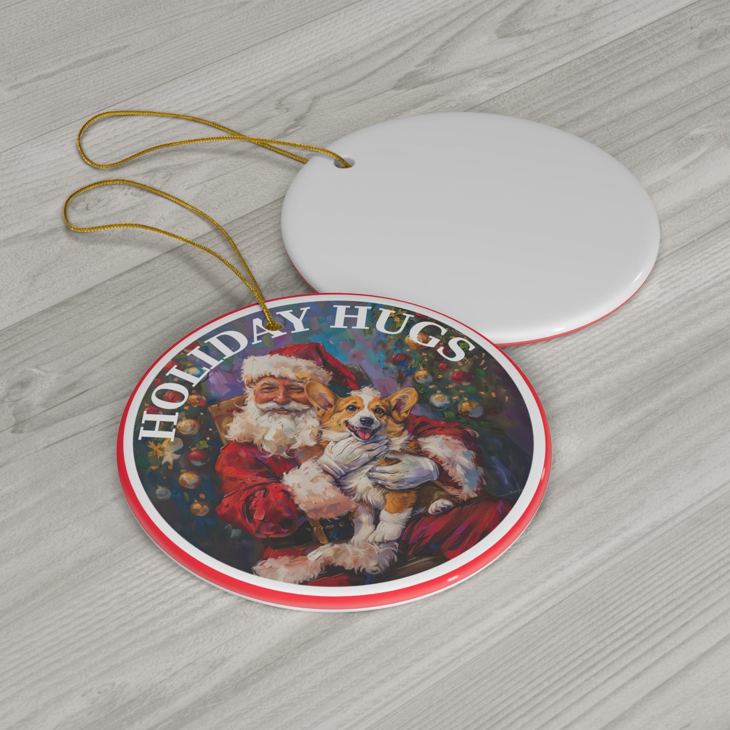 Holiday Hugs - Ceramic Ornament