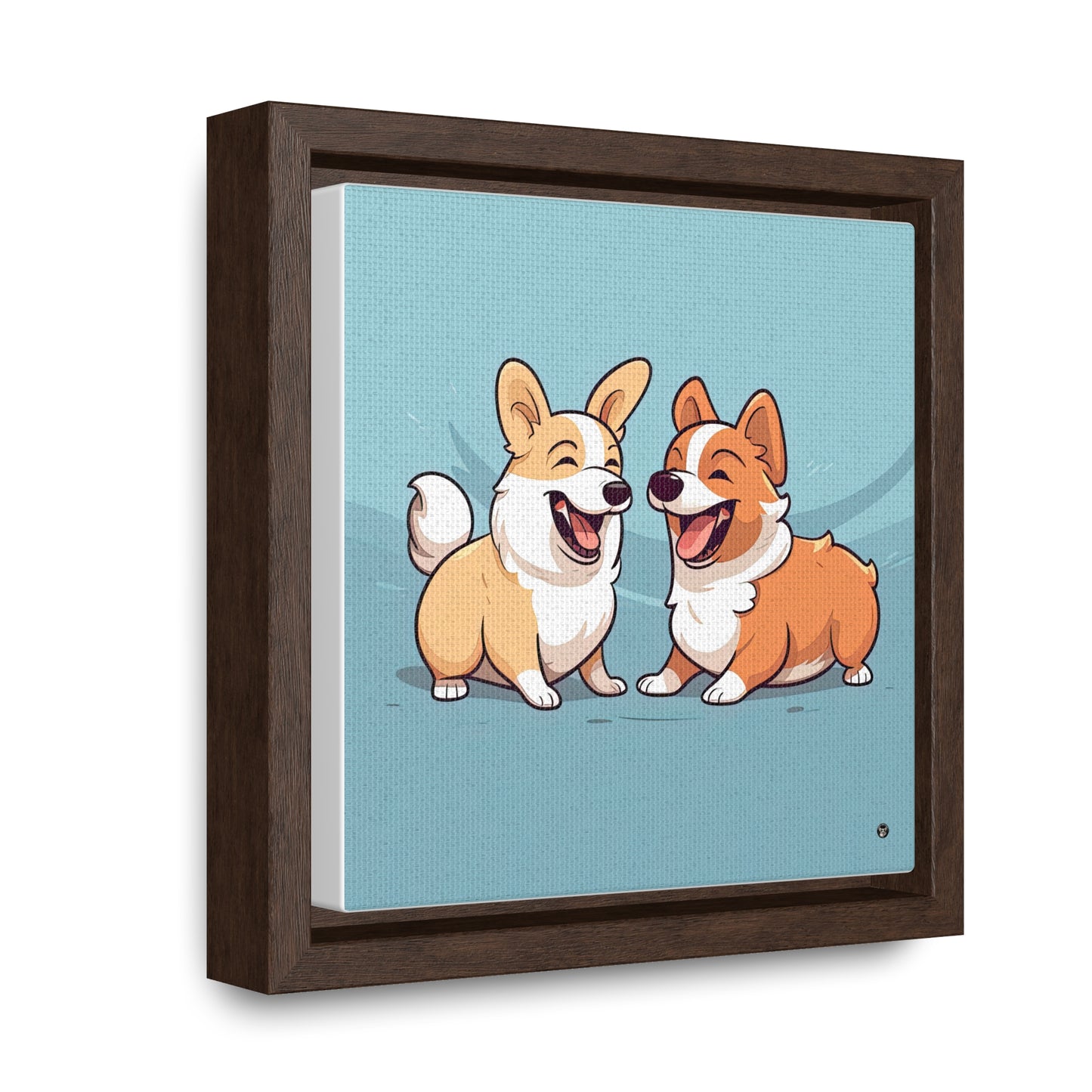 Corgi Couple - Framed on Canvas