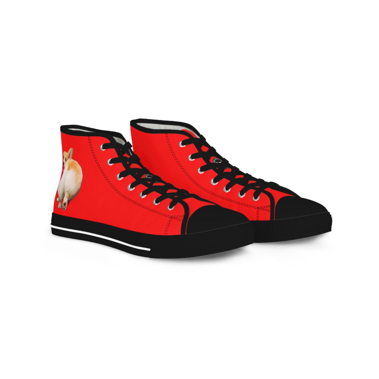 Baby Got Back Mid-Wiggle Men's High Top Casual Red Canvas Sneakers