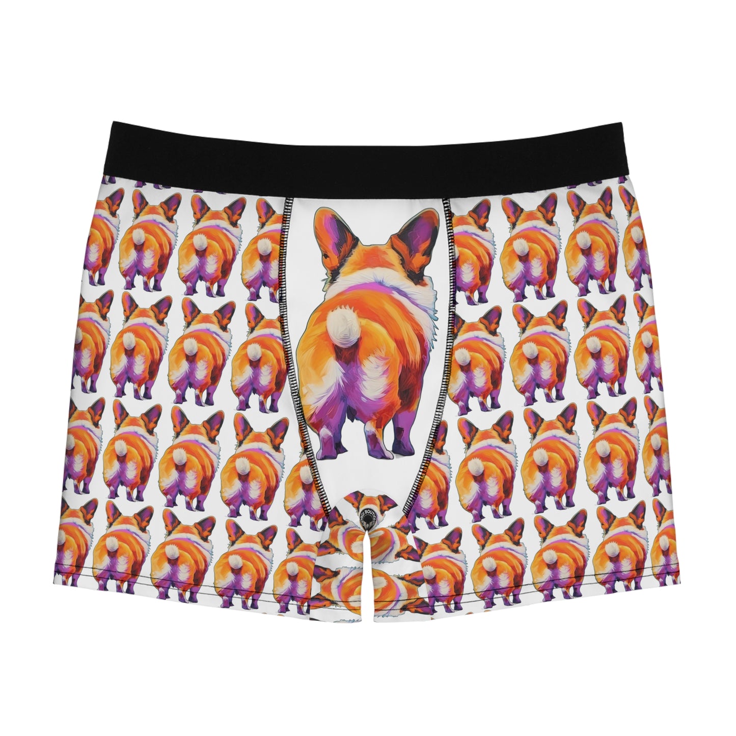 Corgi Butt Boxer Briefs in White