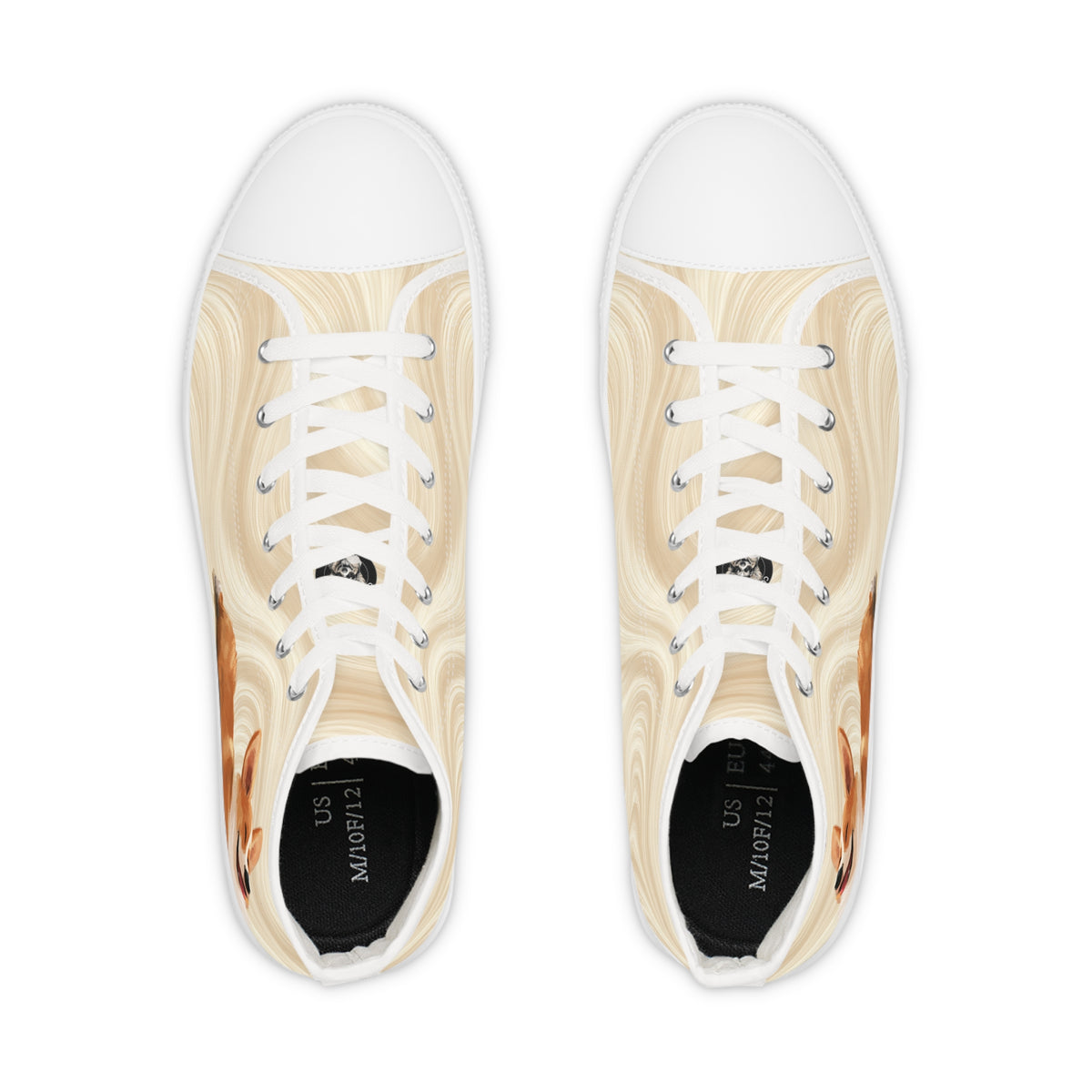 Giddy Sploot Men's High Top Casual Rich Creamy Champagne Canvas Sneakers