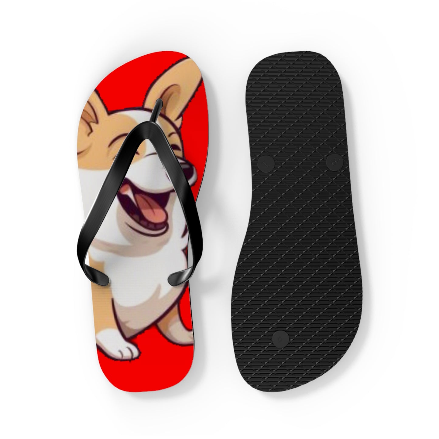 Best Mates Smiling Corgis Unisex Flip Flops — Cool Corgi Themed Sandals for the Beach, Pool, or Anywhere