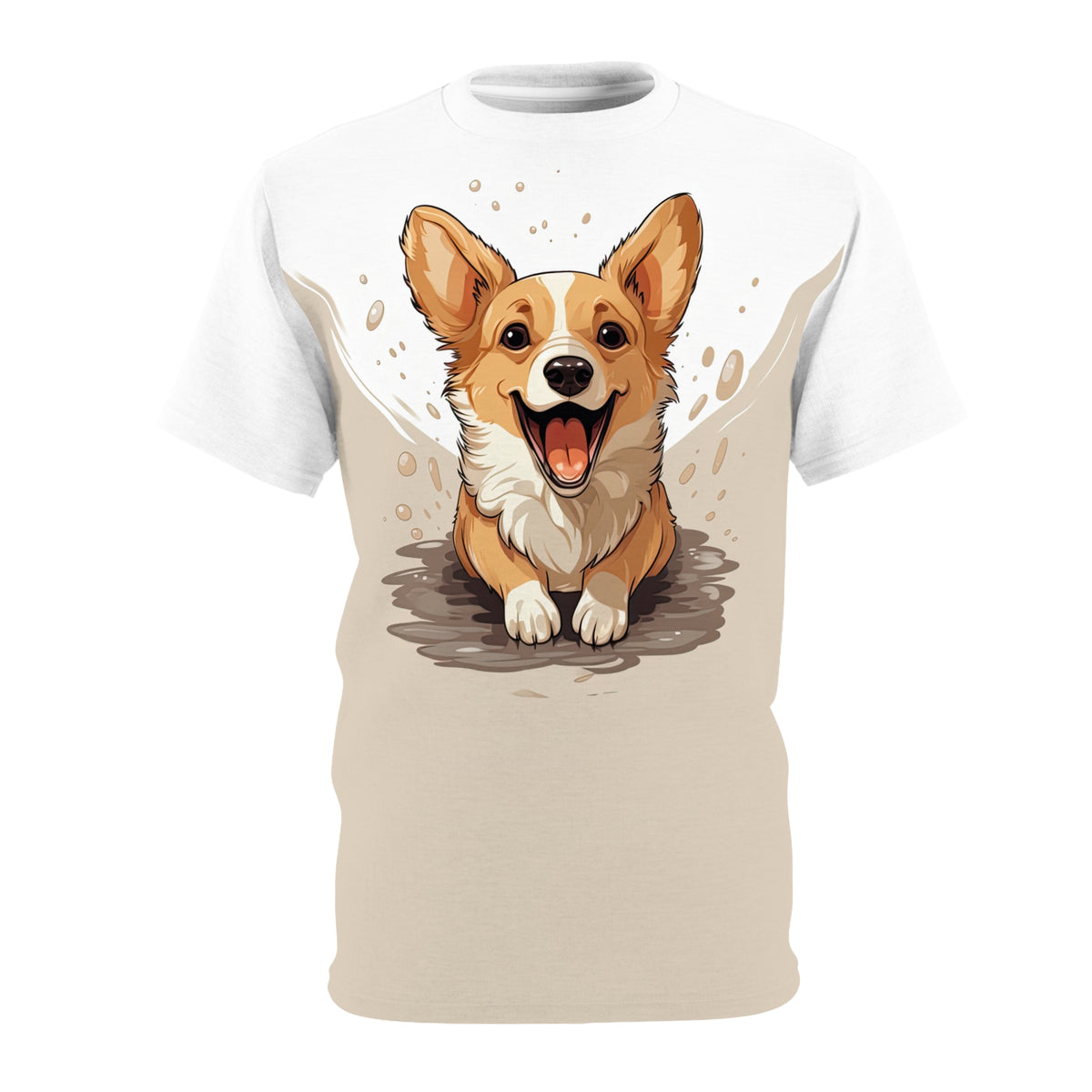 Corgi Cuteness Unisex Bold Fashion Tee - Toffee Cream & Sugar Sweetness
