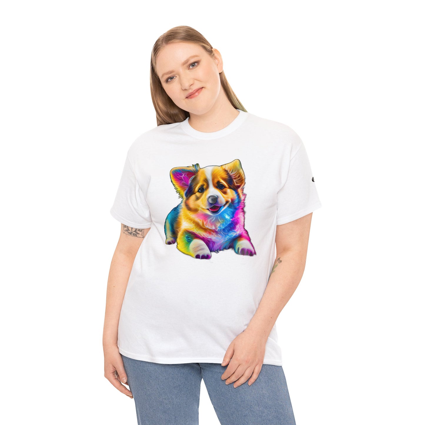 Colorful Corgi - Unisex Heavy Cotton Tee