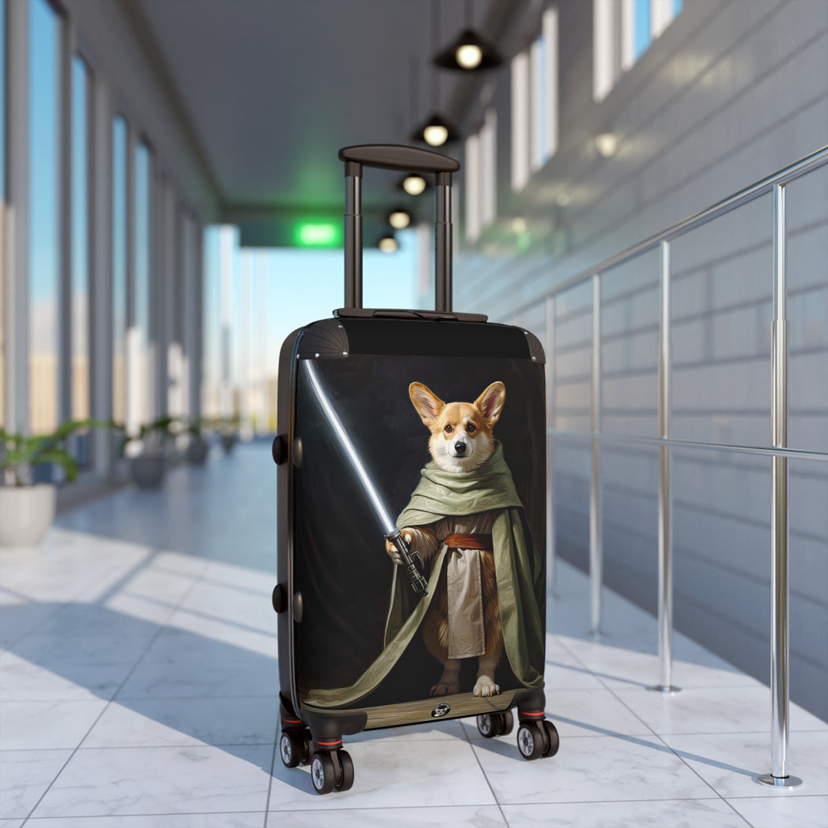 Corgi Jedi Knight Travel Suitcases - Star Warrior Corgi Rolling Luggage
