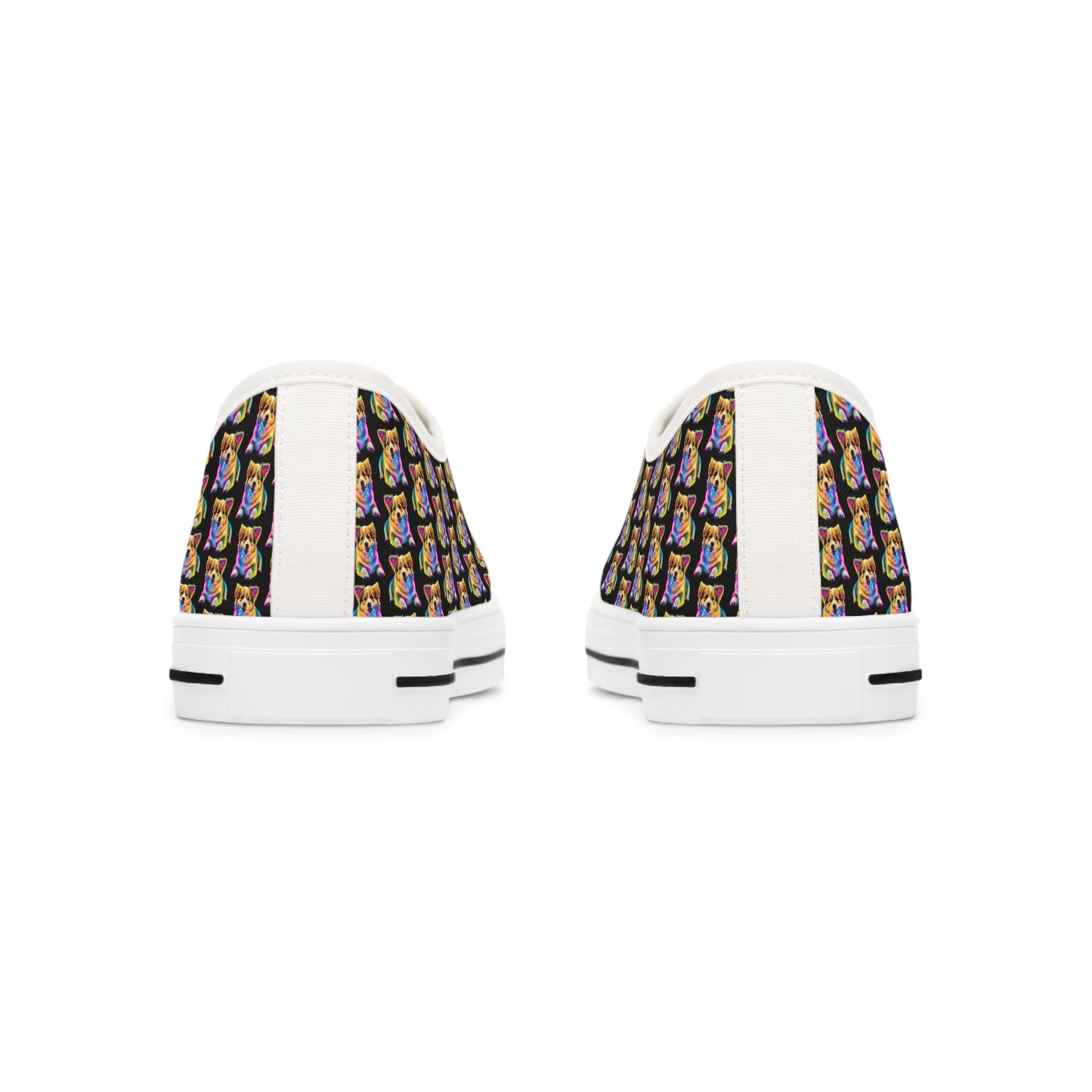 Colorful Corgi Mosaic - Women's Low Top Sneakers