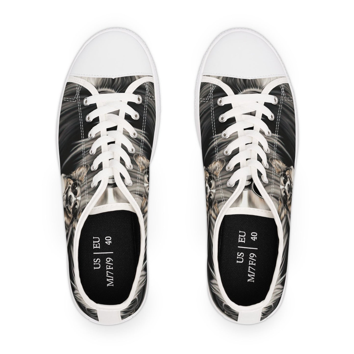 Corgi Cool Portrait in Shades Women's Low Top Casual Canvas Sneakers