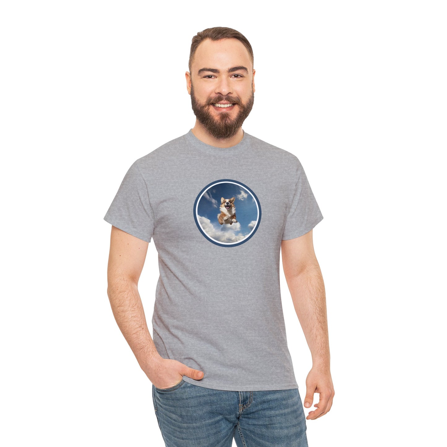 Flying Corgi - Unisex Heavy Cotton Tee