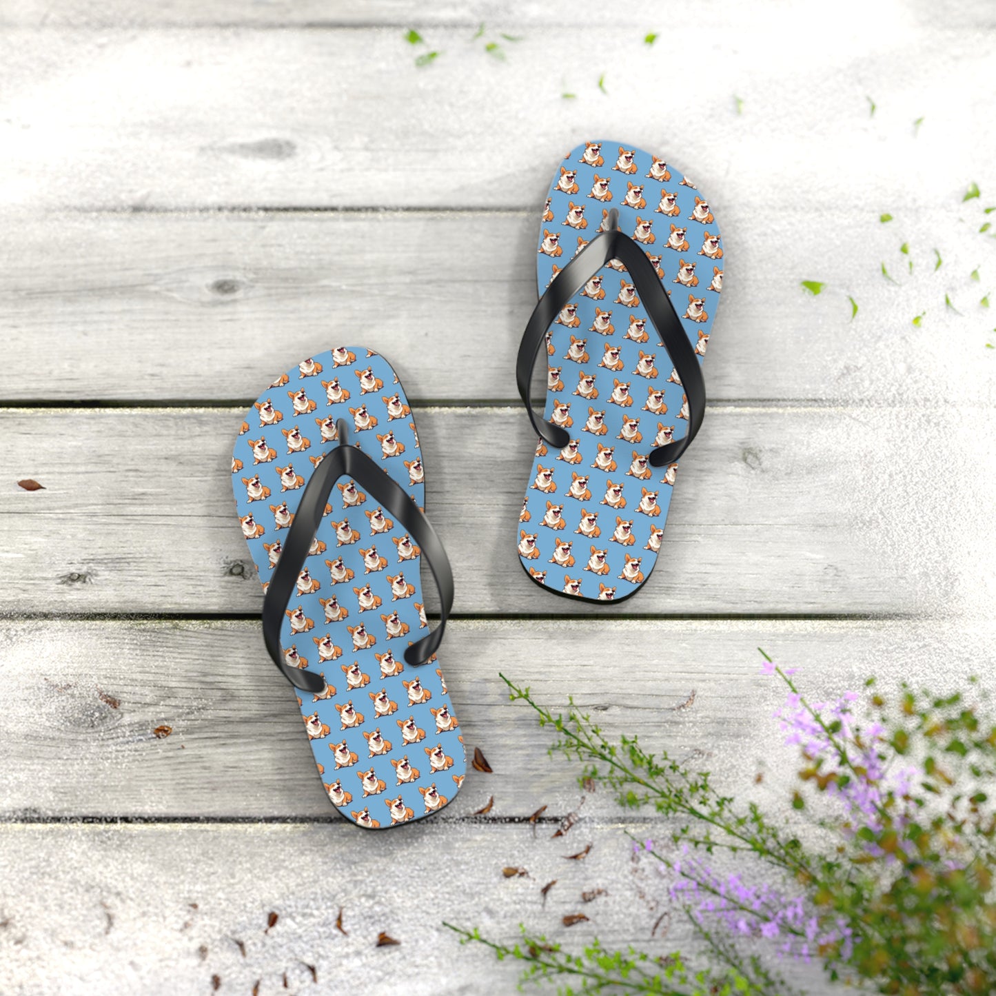 Comical Mosaic Flip-Flops