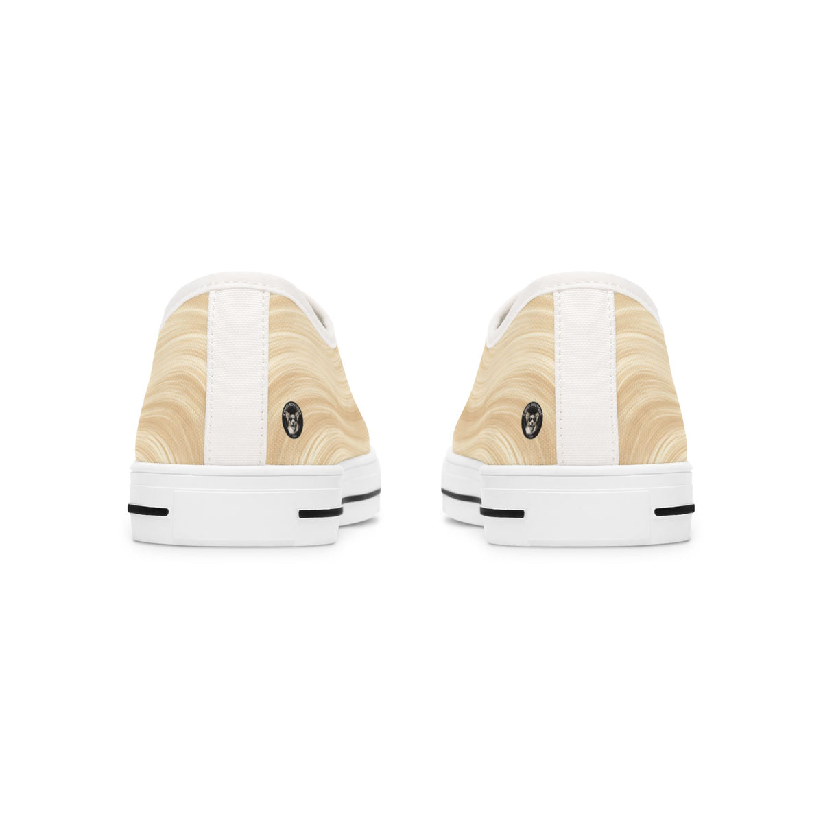 Giddy Sploot Women's Low Top Sneakers — Creamy Champagne Canvas Casual Shoes