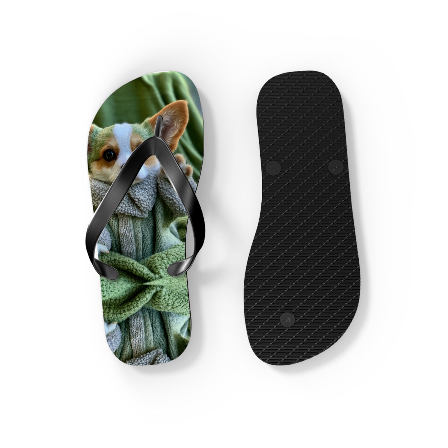 Grogu the Corgi Flip-Flops