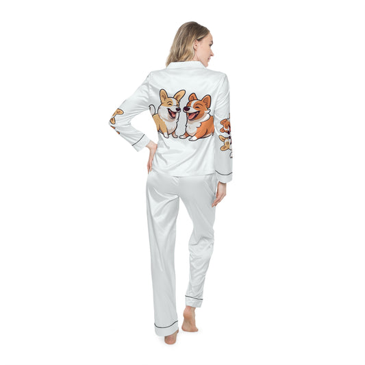 Corgi Couple Silky Pajamas