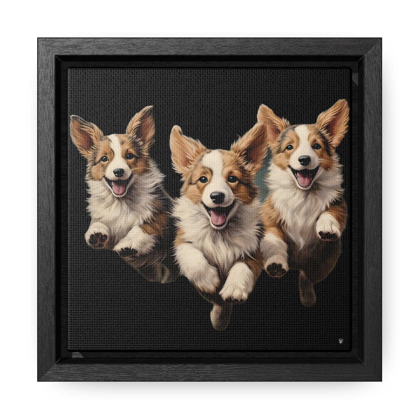 Corgi Enthusiasm - Framed on Canvas