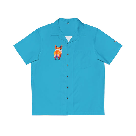 Corgi Butt Artistic Colorful Portrait - Blue Hawaiian Shirt