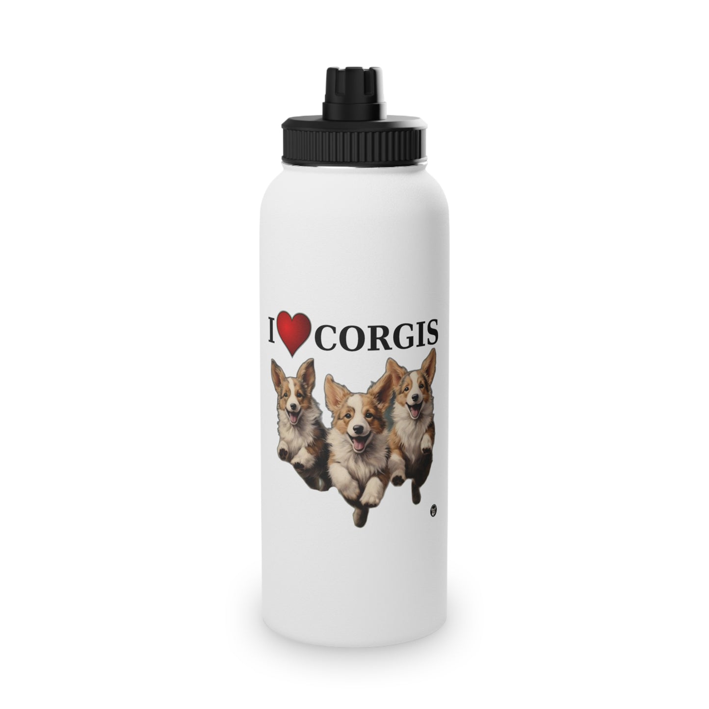 I Heart Corgis - Water Bottle with Sport Lid