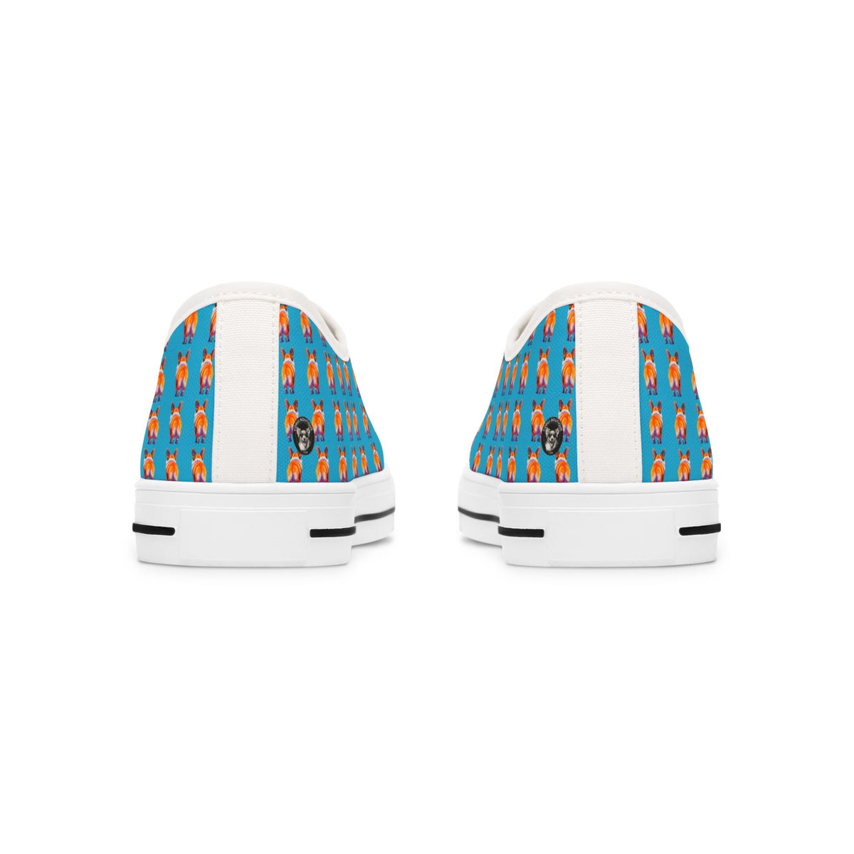Corgi Butt Stripes Artistic Portrait Women's Low Top Casual Canvas Sneakers