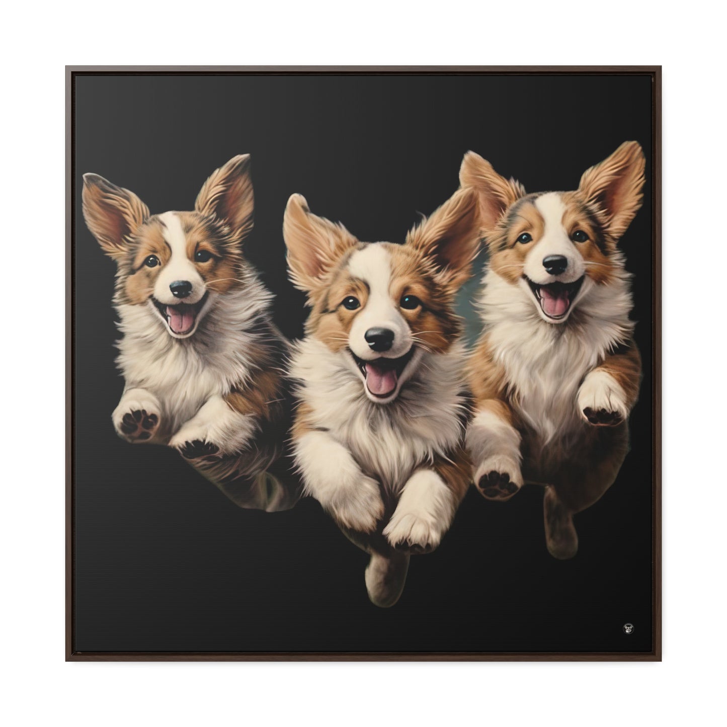 Corgi Enthusiasm - Framed on Canvas