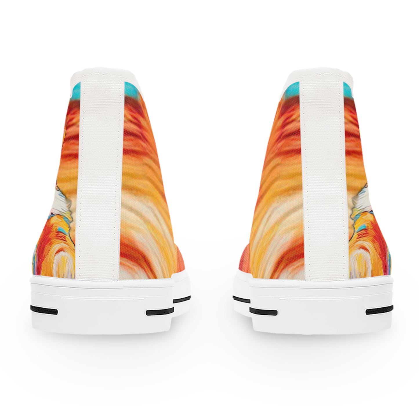 Peekaboo Corgi Vibrant Artistic Women's High Top Casual Canvas Sneakers