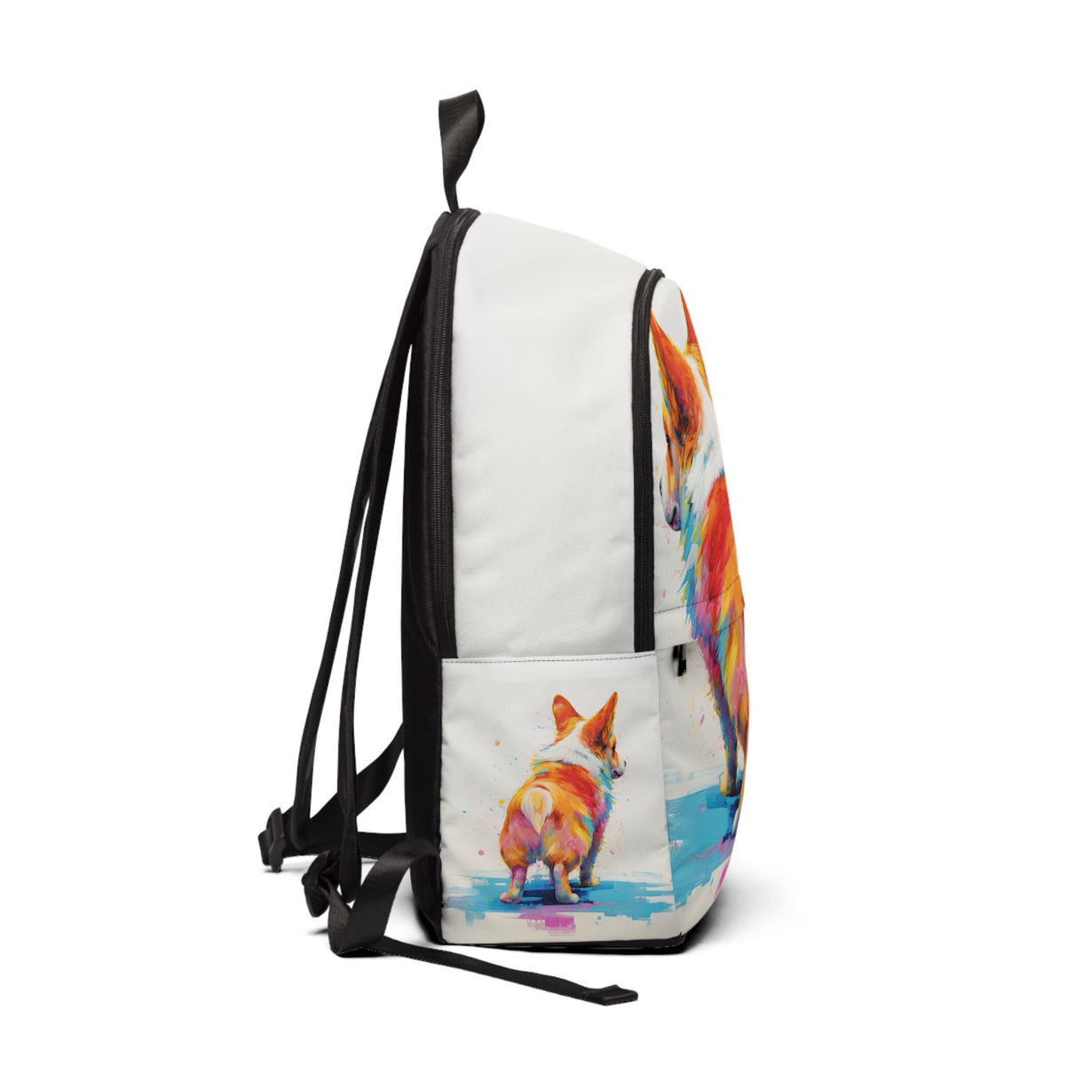Peekaboo Corgi Vibrant Artistic Backpack — Beautiful Corgi Rucksack